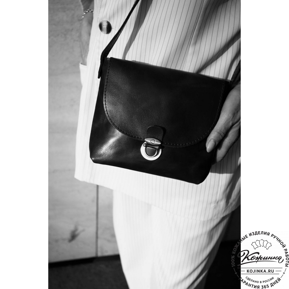  Кожаная сумка "Калифорния Нью" (чёрная)